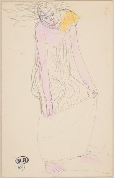 Femme passant un vêtement par le bas, Auguste Rodin, 1890 vers