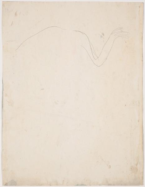 Danseuse cambodgienne de face dite Victoire ; Ebauche d'un bras (verso)_1