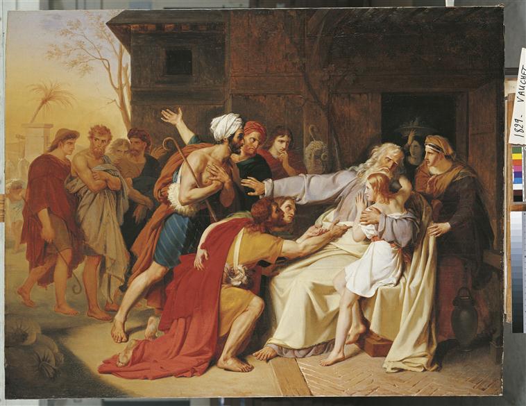 Jacob refusant de livrer Benjamin, Théophile Auguste Vauchelet, 1829
