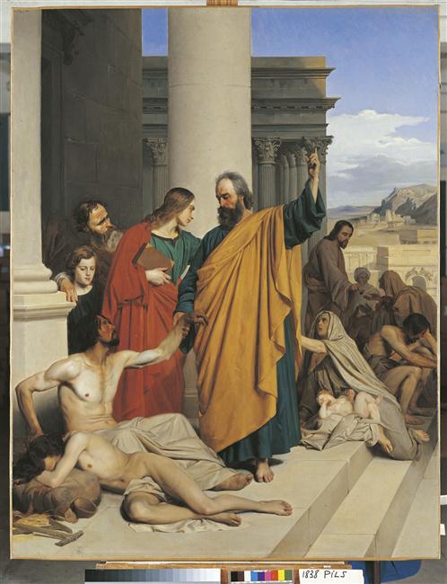Saint-Pierre guérissant un boiteux à la porte du Temple, Isidore Pils, 1838