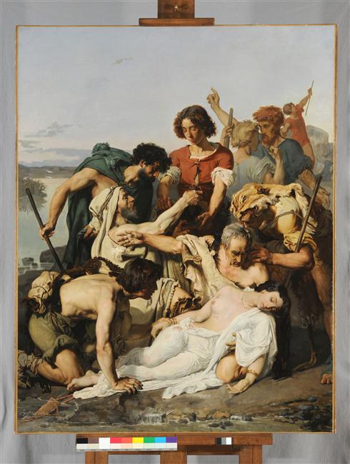 Zénobie trouvée par des bergers sur les bords de l'Araxe, Paul Baudry, 1850