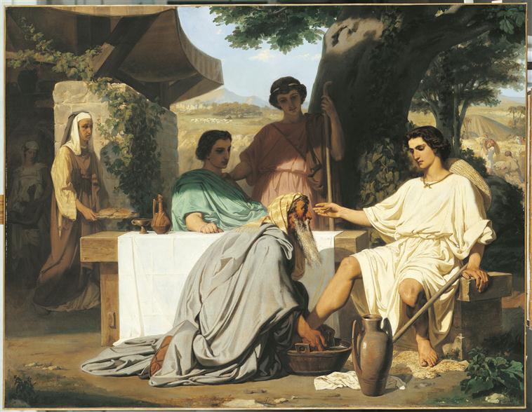 Abraham lavant les pieds aux trois anges, Félix Henri Giacomotti, 1854