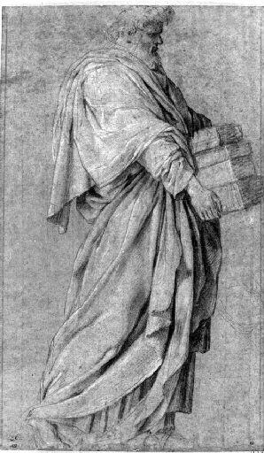 Homme portant une pile de livres, Eustache Lesueur, 17e siècle