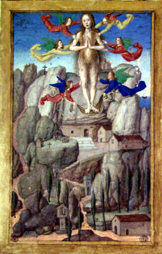 Sainte Marie-Madeleine à la Sainte Beaume ; Au verso, prière en français et Christ de Pitié_0
