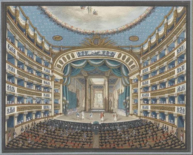 Intérieur de la salle de spectacle du San Carlo à Naples_0