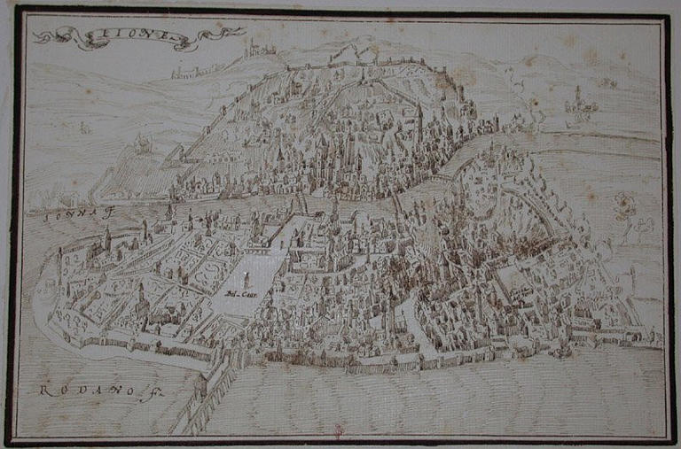 Vues de plusieurs villes en Europe : Lyon, Rome_0