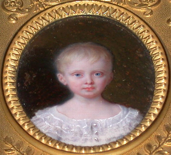 Marie-Caroline de Bourbon-Siciles, duchesse de Berry (1798-1870) entre sa fille, Louise Marie Thérèse d'Artois (1819-1864) et son fils, Henri Dieudonné d'Artois, comte de Chambord (1820-1883)_2