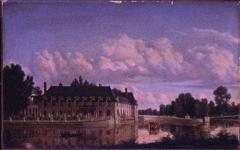 Vue du château de Chantilly prise du parc anglais, Nicolas Alexandre Barbier, 1845