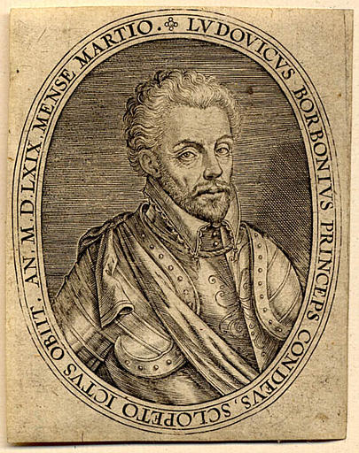 Portrait de Louis Ier de Bourbon prince de Condé (1530-1569), dans un médaillon ovale_0
