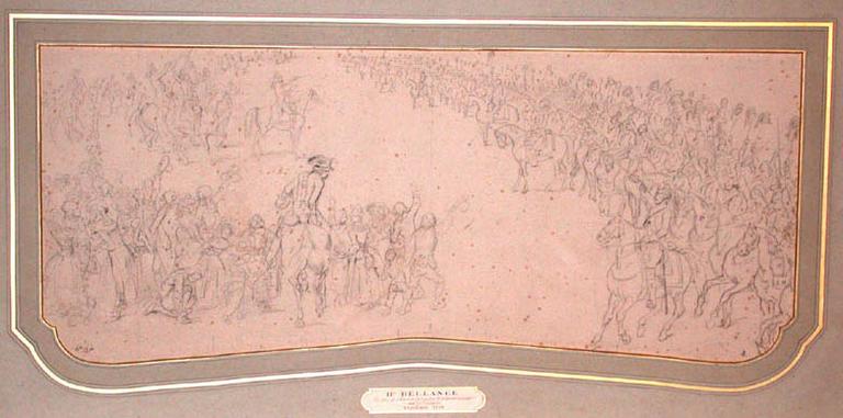 LE DUC DE CHARTRES, FUTUR ROI LOUIS-PHILIPPE,  FAISANT PRETER LE SERMENT CIVIQUE AU 14E DRAGONS, A VENDOME, 1791_0
