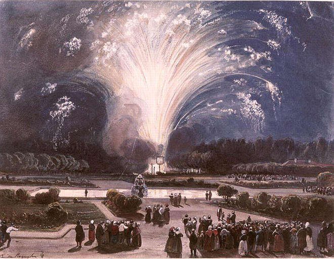 Feu d'artifice à Fontainebleau, à l'occasion du mariage du duc de Chartres (1810-1842) , en 1837_0
