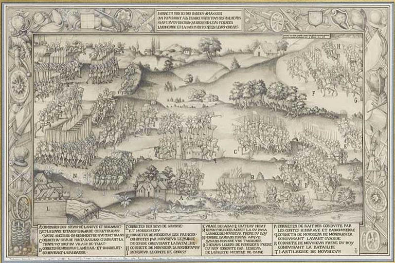 Bataille de Jarnac, 1569, reproduction d'une tapisserie du musée de Cluny à Paris_0