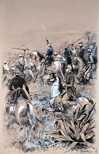 Le duc d'Aumale attaque la Smalah à Taguin le 16 mai 1843, Jean-Baptiste Edouard Detaille, 1886