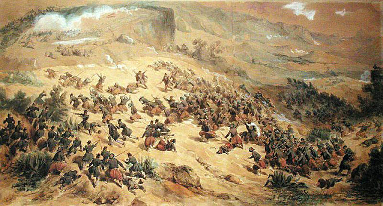 Prise du Teniah de Mouzaïa le 12 mai 1840 par les zouaves et les tirailleurs de Vincennes sous les ordres du colonel de La Moricière, le duc d'Orléans commandant en chef_0