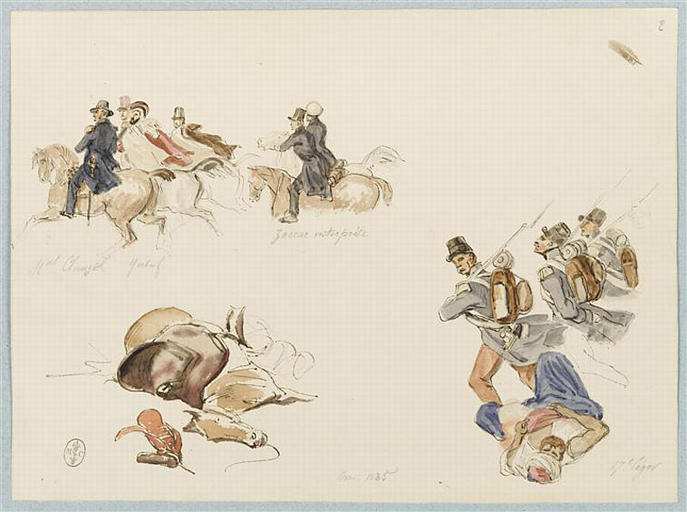 Album : Afrique, 1835-1845, grand in-folio ; 44 portraits par Raffet ; 5 par Le Blant, capitaine d'artillerie ; 22 par Dauzats ; 17 par Philippoteaux_2