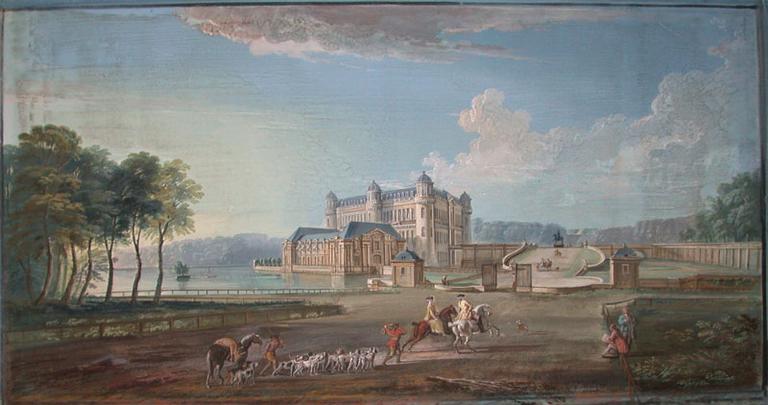 VUE DU CHATEAU DE CHANTILLY, Jean-Baptiste Lallemand, 2e moitié 18e siècle