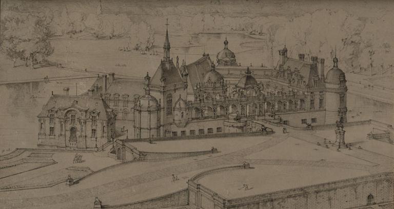 VUE A VOL D'OISEAU DU CHATEAU DE CHANTILLY_0