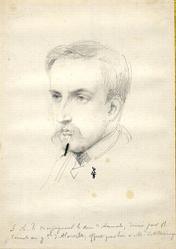 Henri d'Orléans duc d'Aumale (1822-1897) en civil, de trois quarts à gauche_0