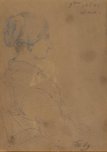 PORTRAIT DE MARIE-CAROLINE-AUGUSTE DE BOURBON-SICILES, PRINCESSE DE SALERNE, DUCHESSE D'AUMALE (1822-1866), SA BELLE-SOUR, DE PROFIL, EN SEPTEMBRE 1850_0