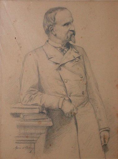 HENRI D'ORLEANS DUC D'AUMALE (1822-1897), ACCOUDE SUR UNE PILE DE LIVRES, Marie d' Épinay, 19e siècle
