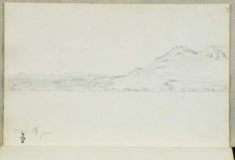 Album de voyage (Espagne, Maroc, Algérie, janvier-juin 1832) : paysage, Oran vu de la mer_0