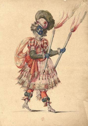 CARROUSEL DE LOUIS XIV : 23 FEUILLES DE DESSINS PREPARATOIRES A DES COSTUMES_1