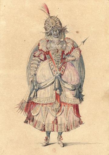 CARROUSEL DE LOUIS XIV : 23 FEUILLES DE DESSINS PREPARATOIRES A DES COSTUMES_5