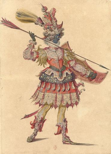 CARROUSEL DE LOUIS XIV : 23 FEUILLES DE DESSINS PREPARATOIRES A DES COSTUMES_6