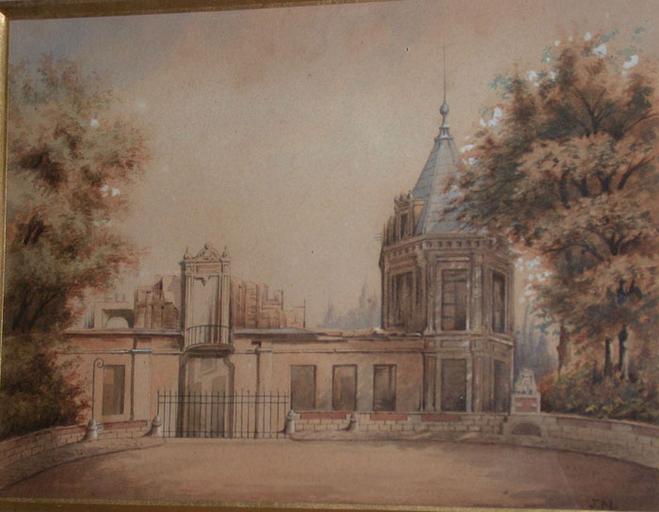 COUR DU PETIT CHATEAU DE NEUILLY APRES L'INCENDIE DE FEVRIER 1848_0
