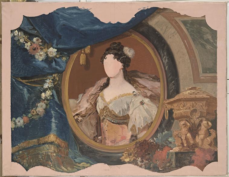 Portrait de femme (ébauche), Eugène Lami, 2e quart 19e siècle