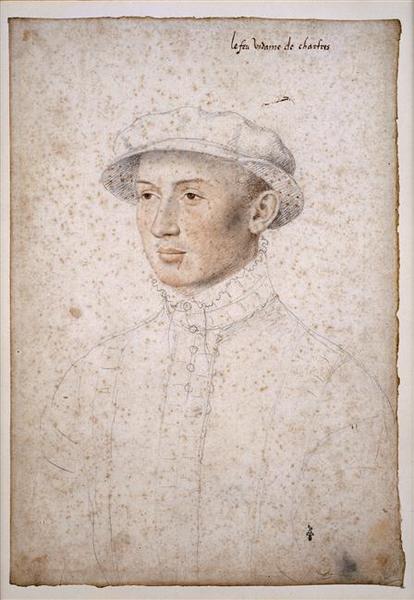 François de Vendôme, prince de Chabannais, vidame de Chartres, François Clouet, 1547 vers
