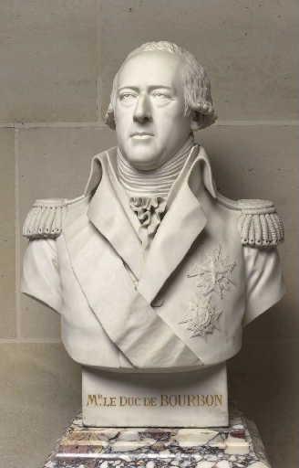 Buste de Louis-Henri-Joseph, duc de Bourbon (1756-1830), avec le Saint-Esprit et l'Ordre de Charles III d'Espagne, Louis Pierre Deseine, 1815