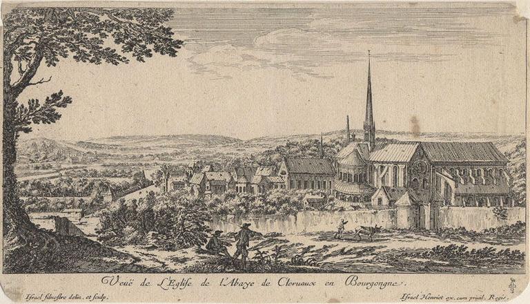 Veuë de l'Eglise de l'Abbaye de Clervaux en Bourgongne_0