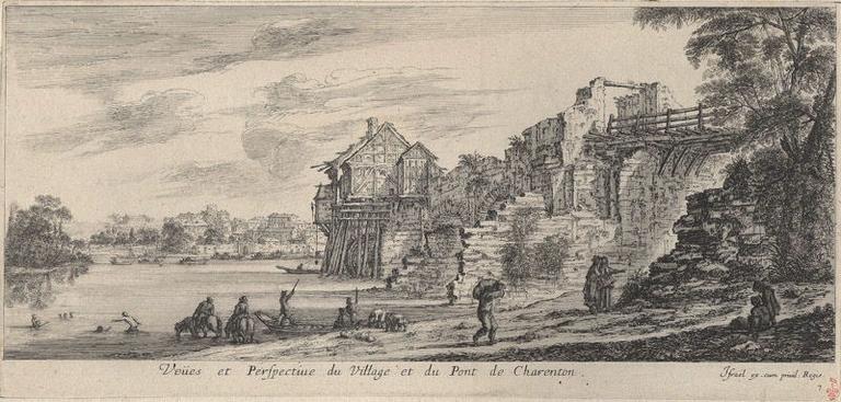 Veuës et perspective du village et du Pont de Charenton_0