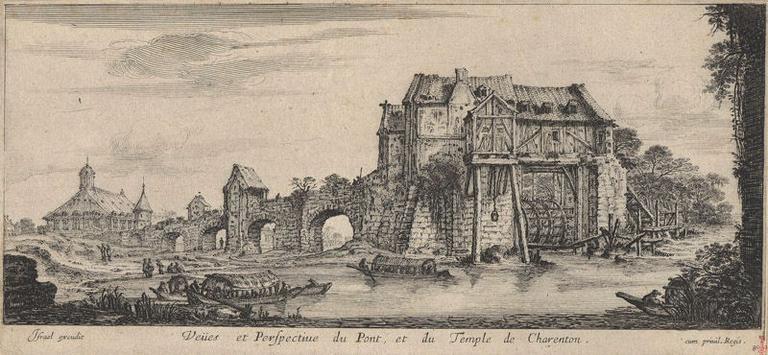 Veuës et perspective du Pont et du Temple de Charenton_0