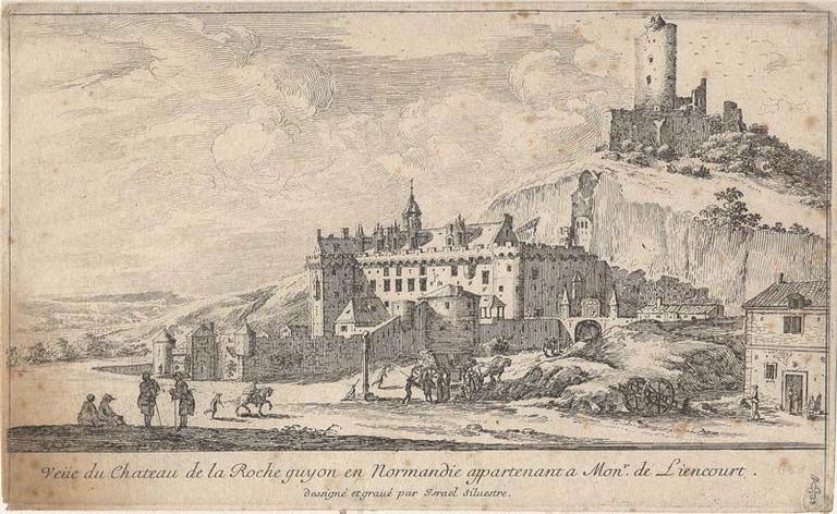 Veuë du chateau de la Roche guyon en Normandie appartenant a Monr. de Liencourt_0