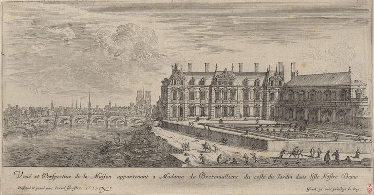 Veuë et Perspective de la maison appartenant à Madame de Bretonvilliers du costé du jardin dans l'isle Nostre Dame_0