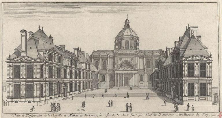 Veüe et Perspective de la chapelle et Maison de Sorbonne, du costé de la cour faict par Monsieur le Mercier Architecte du Roy_0