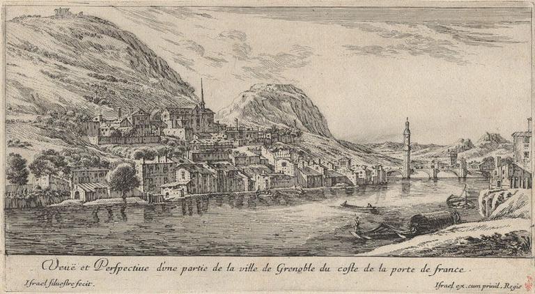 Veuë et Perspective d'une partie de la ville de Grenoble du coste de la port de france._0