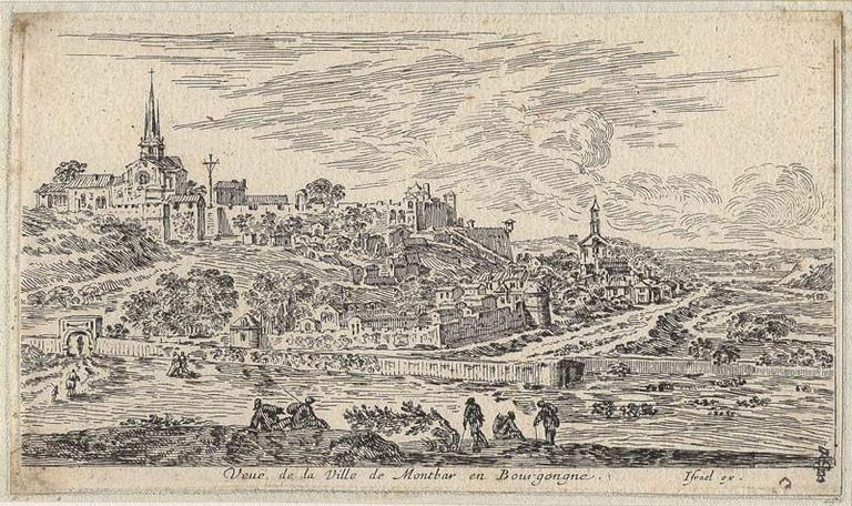 Veüe de la Ville de Monbar en Bourgongne_0