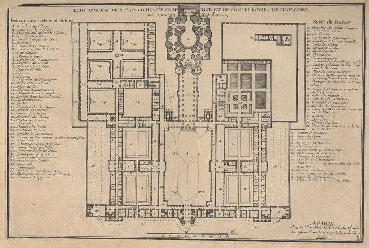 Plan général du rez-de-chaussée de l'église et de l'hôtel royal des Invalides_0
