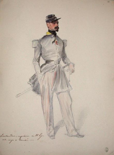 Laslandes, capitaine au 22e Léger, aide major de tranchée ; Siège de Rome de 1849 (en 3 tomes)_0