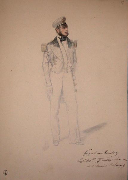 Gicquel des Touches, lieutenant de Vaisseau faisant fonction de chef d'Etat major de l'Amiral Tréhouart ; Siège de Rome de 1849 (en 3 tomes)_0