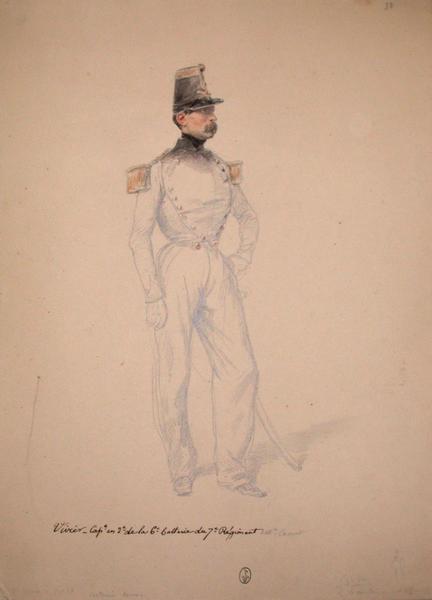 Vivier, capitaine en second de la 6ème batterie du 7ème régiment ; Siège de Rome de 1849 (en 3 tomes)_0