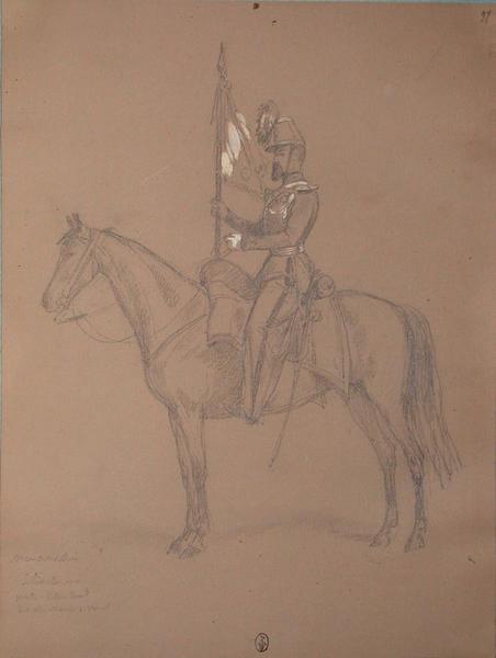 Mommesin, sous-lieutenant, porte étendart des chasseurs à cheval ; Siège de Rome de 1849 (en 3 tomes)_0