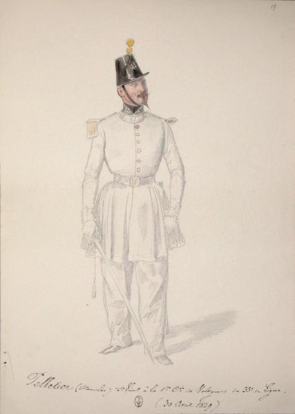 Pelletier Stanislas, sous-lieutenant à la compagnie de voltigeurs du 33e de ligne, 3e bataillon ; Siège de Rome de 1849 (en 3 tomes)_0