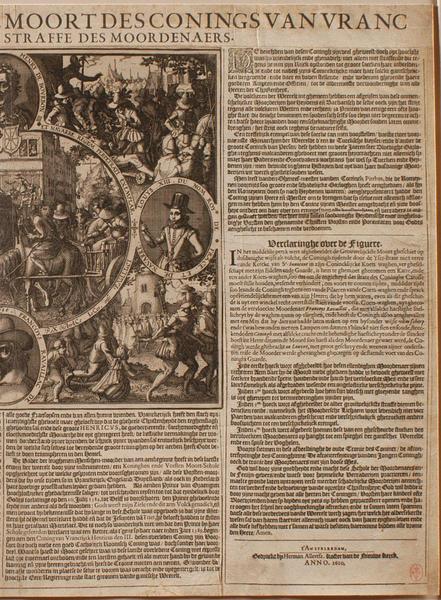 AFBEELDINGE VANDE DROEVIGEMOORT DES CONINGS VAN VRANC / RIICK ENDE DE SCHRICKELICKE STRAFFE DES MOORDENAERS. [L'assassinat d'Henri IV par Ravaillac 14 mai 1610]_2