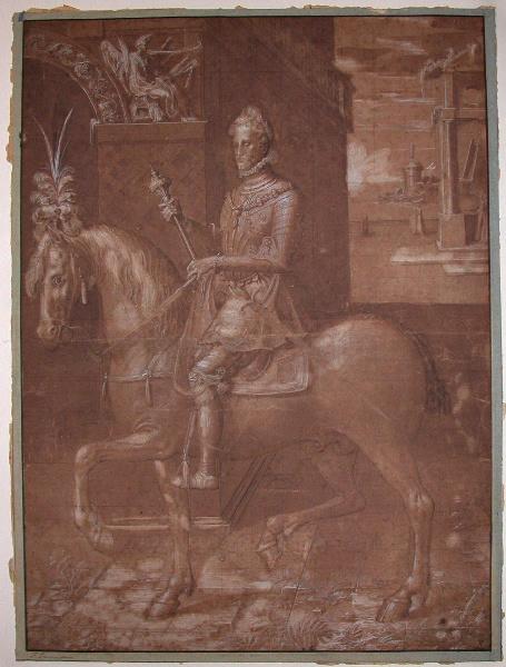 Portrait équestre du roi Henri III (1551-1589) ; Charles IX roi de France (1550-1574) ?, Antoine Caron, 16e siècle
