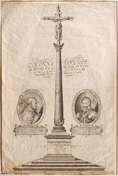 COLONNE DRESSEE / A ROME EN LA PLACE. S. ANTOINE / au nom et a la me moire de Henry IIII / Treschretien Roy de France et de Navarre / a presant regnant_0