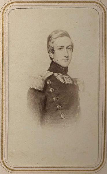 Portrait de Henri d'Orléans, duc d'Aumale (1822-1897) en buste, imberbe, en uniforme, d'après le tableau de Winterhalter, Franz Xaver Winterhalter, 19e siècle
